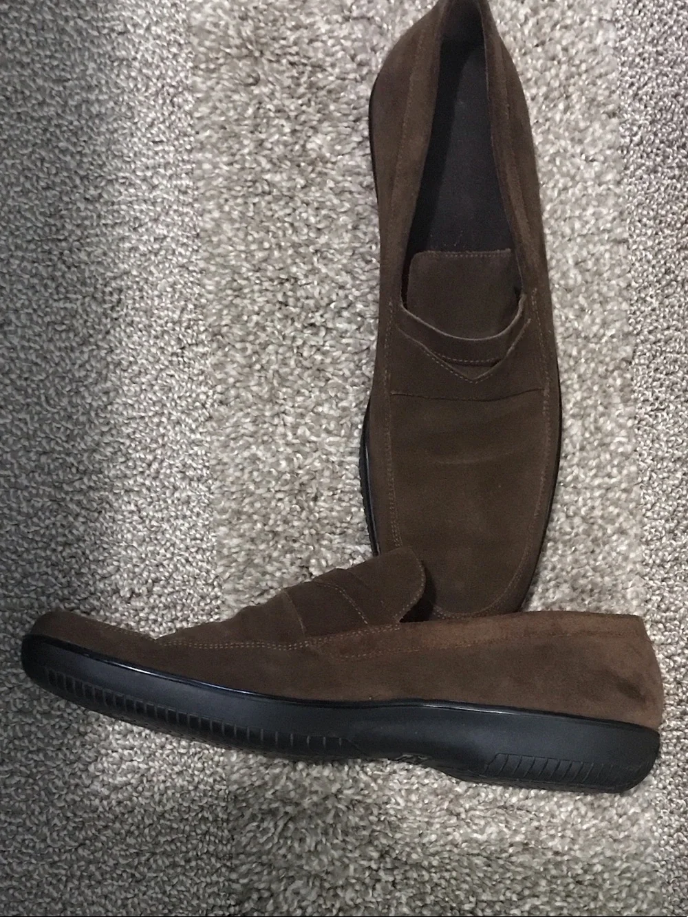 Salvatore Ferragamo Men’s Dark Brown Suede Penny Loafers